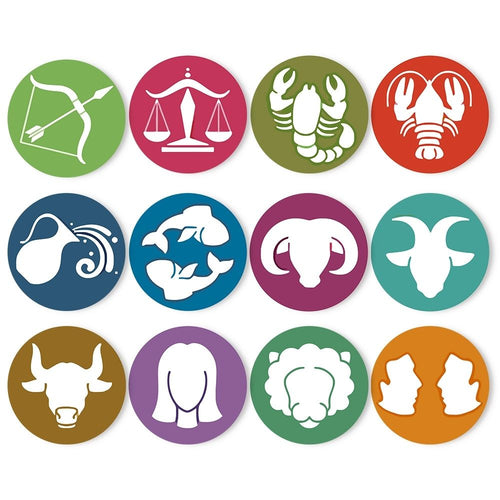 Peinture par numéros Sets de Table 20 cm (12 pièces) - Série Signes du Zodiaque 1