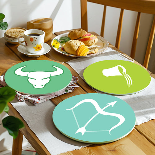 Peinture par numéros Sets de Table 20 cm (12 pièces) - Série Signes du Zodiaque 2