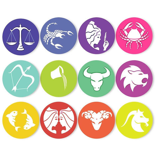 Peinture par numéros Sets de Table 20 cm (12 pièces) - Série Signes du Zodiaque 2