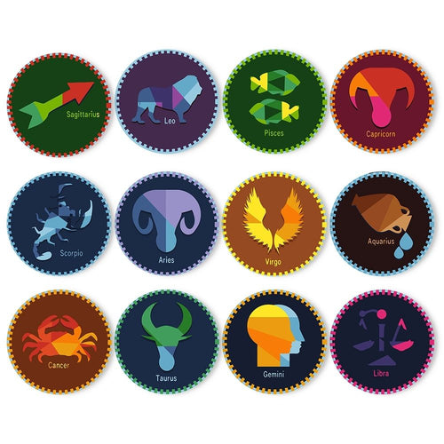 Peinture par numéros Sets de Table 20 cm (12 pièces) - Série Signes du Zodiaque 3