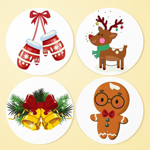 Peinture par numéros Sets de Table 20 cm (4 pièces) - Thème de Noël 1 Figured'Art