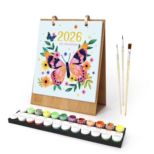 Calendrier Peinture par Numéros 2026 - Papillons colorés Figured'Art