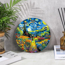 Charger l&#39;image dans la galerie, Horloge Peinture par Numéros - Nuit étoilée et Tournesols