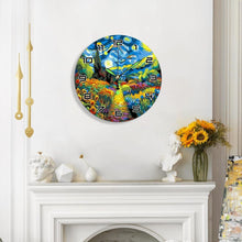 Charger l&#39;image dans la galerie, Horloge Peinture par Numéros - Nuit étoilée et Tournesols
