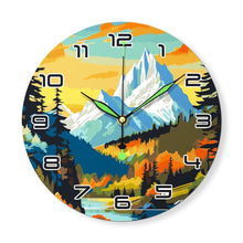 Charger l&#39;image dans la galerie, Horloge Peinture par Numéros - Montagne au Crépuscule