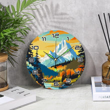 Charger l&#39;image dans la galerie, Horloge Peinture par Numéros - Montagne au Crépuscule