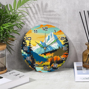 Horloge Peinture par Numéros - Montagne au Crépuscule