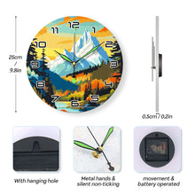 Charger l&#39;image dans la galerie, Horloge Peinture par Numéros - Montagne au Crépuscule