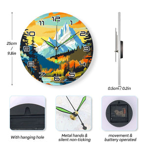 Horloge Peinture par Numéros - Montagne au Crépuscule