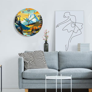 Horloge Peinture par Numéros - Montagne au Crépuscule