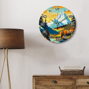 Horloge Peinture par Numéros - Montagne au Crépuscule