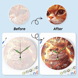 Horloge Peinture par Numéros - Chat Royal