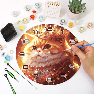 Horloge Peinture par Numéros - Chat Royal
