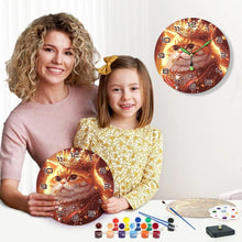 Charger l&#39;image dans la galerie, Horloge Peinture par Numéros - Chat Royal