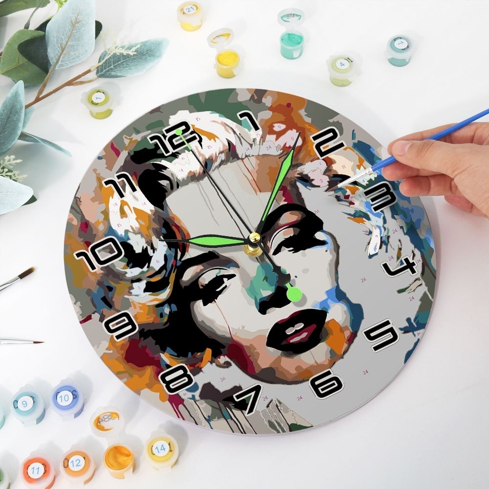 Horloge Peinture par Numéros - Portrait de Marilyn