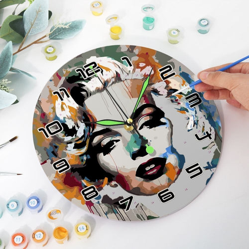 Horloge Peinture par Numéros - Portrait de Marilyn