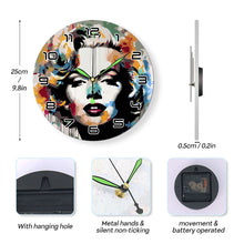 Charger l&#39;image dans la galerie, Horloge Peinture par Numéros - Portrait de Marilyn