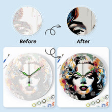 Charger l&#39;image dans la galerie, Horloge Peinture par Numéros - Portrait de Marilyn