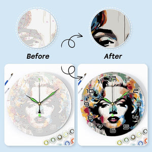 Horloge Peinture par Numéros - Portrait de Marilyn