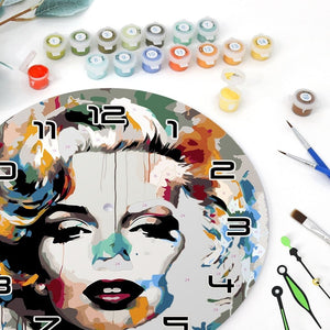 Horloge Peinture par Numéros - Portrait de Marilyn