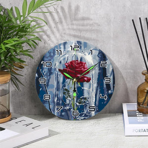 Horloge Peinture par Numéros - Rose Enchantée