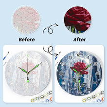 Charger l&#39;image dans la galerie, Horloge Peinture par Numéros - Rose Enchantée