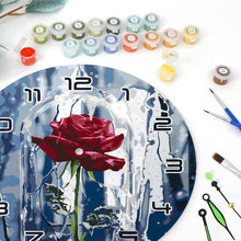 Charger l&#39;image dans la galerie, Horloge Peinture par Numéros - Rose Enchantée