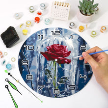 Charger l&#39;image dans la galerie, Horloge Peinture par Numéros - Rose Enchantée