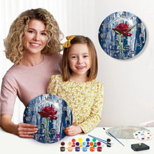 Charger l&#39;image dans la galerie, Horloge Peinture par Numéros - Rose Enchantée
