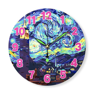 Horloge Peinture par Numéros - La Nuit étoilée