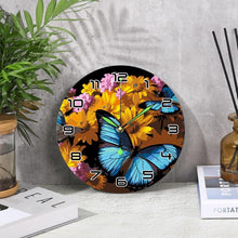 Charger l&#39;image dans la galerie, Horloge Peinture par Numéros - Papillons et Fleurs