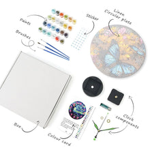 Charger l&#39;image dans la galerie, Horloge Peinture par Numéros - Papillons et Fleurs