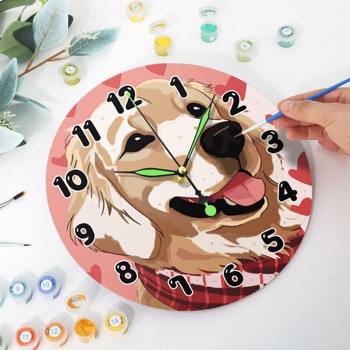 Horloge Peinture par Numéros - Chien Adorable