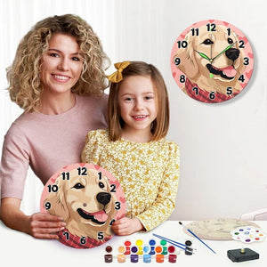 Horloge Peinture par Numéros - Chien Adorable