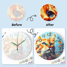 Charger l&#39;image dans la galerie, Horloge Peinture par Numéros - Chat Curieux