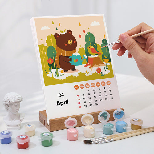 Calendrier Peinture par numéros 2025 - Animaux mignons