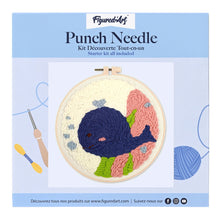 Charger l&#39;image dans la galerie, Punch Needle Baleine bleue souriante