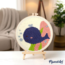 Charger l&#39;image dans la galerie, Punch Needle Baleine bleue souriante