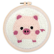 Charger l&#39;image dans la galerie, Punch Needle Cochon rose