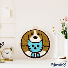Charger l&#39;image dans la galerie, Punch Needle Chat et chien