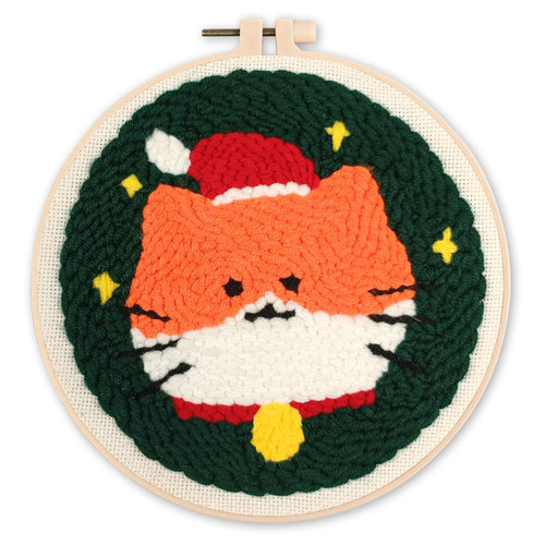 Punch Needle Chat de Noël