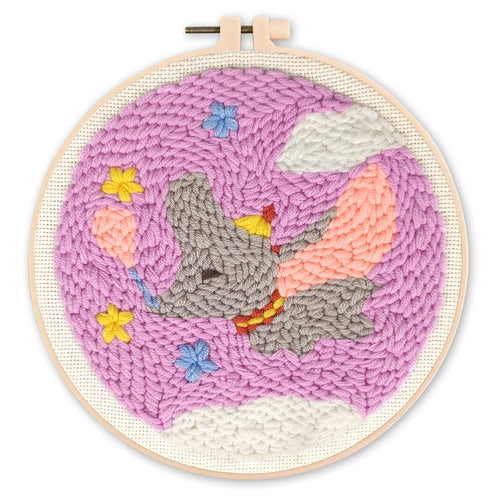 Punch Needle Éléphant volant