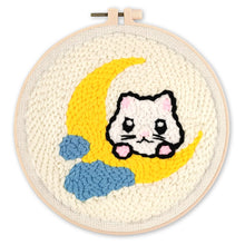 Charger l&#39;image dans la galerie, Punch Needle Chat sur la lune