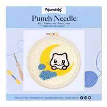 Charger l&#39;image dans la galerie, Punch Needle Chat sur la lune