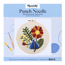 Charger l&#39;image dans la galerie, Punch Needle Papillon bleu et fleurs