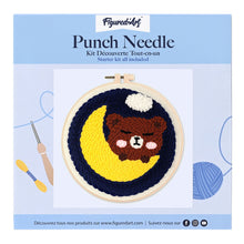 Charger l&#39;image dans la galerie, Punch Needle Ours mignon sur la lune