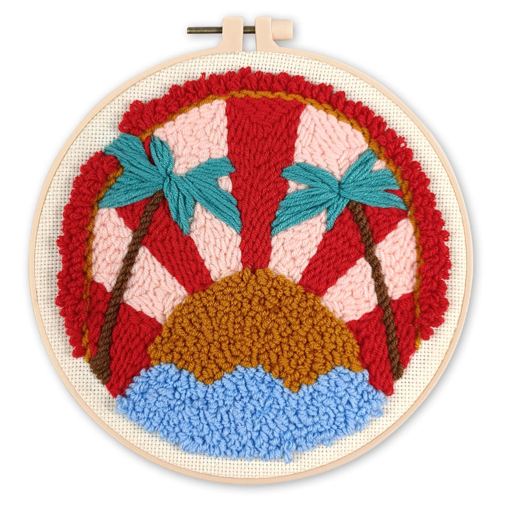 Punch Needle Coucher de soleil tropical