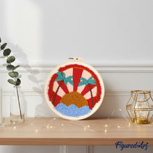 Charger l&#39;image dans la galerie, Punch Needle Coucher de soleil tropical