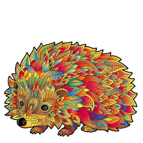 Puzzle 2D en Bois - Porc-épic coloré