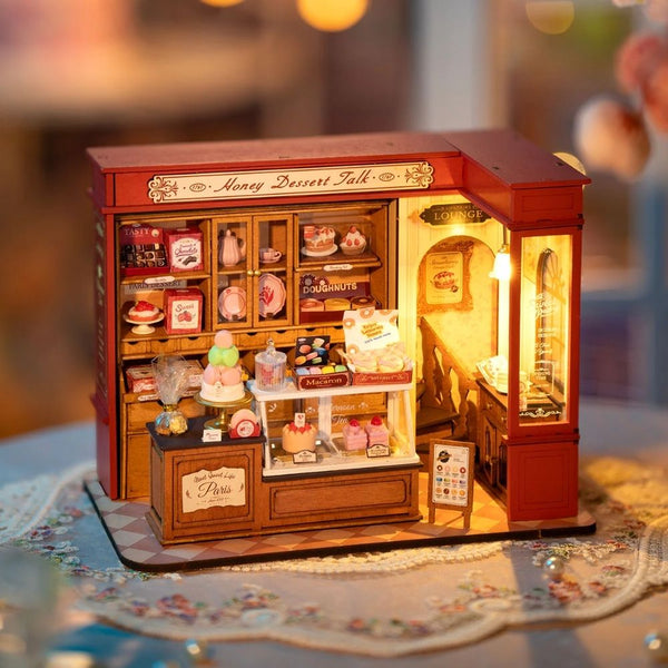 Miniature Comptoir De Boulangerie 1/12 Pour Maison De Poupée - Accessoire En Bois Blanc Pour Décorations Créatives